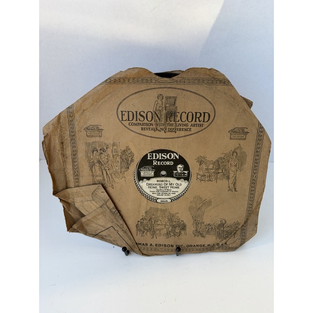 Edison Record 78 RPM 80809 Walter Scanlan & Helen Clark Memory Lane Single
